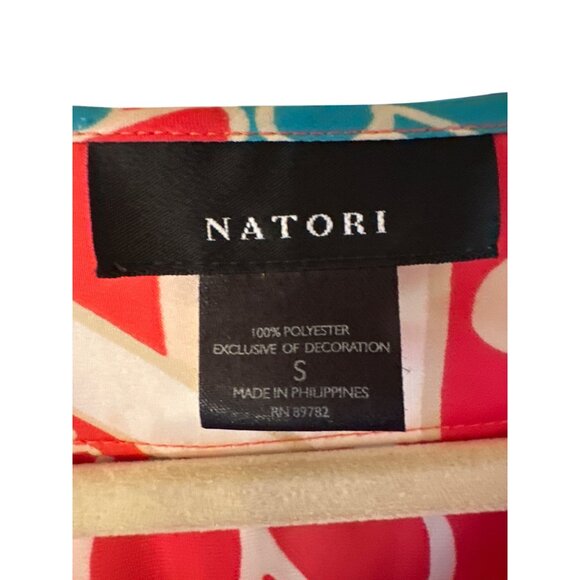 Natori Womens Floral Print Kaftan Dress S Polyester Lounge Bold - Picture 2 of 5